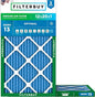 Filterbuy 12x20x1 Air Filter MERV 13 Optimal Smoke & Allergy Defense (2-Pack), Electrostatic Pleated HVAC AC Furnace Filters Replacement, Made in USA (Actual Size: 11.50 x 19.50 x 0.75)