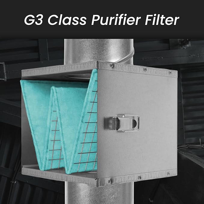 Repa Market 4" Duct Air Filter Box – Galvanized Steel Inline Dryer Filter Housing for Round Duct - EPDM Rubber Gaskets – Easily Serviceable Lint Trap – Intake Ventilation, Home Improvement
