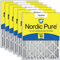 Nordic Pure 20x20x4 (Actual Size: 19 1/2 x 19 1/2 x 3 5/8) Pleated MERV 10 Air Filters 6 Pack
