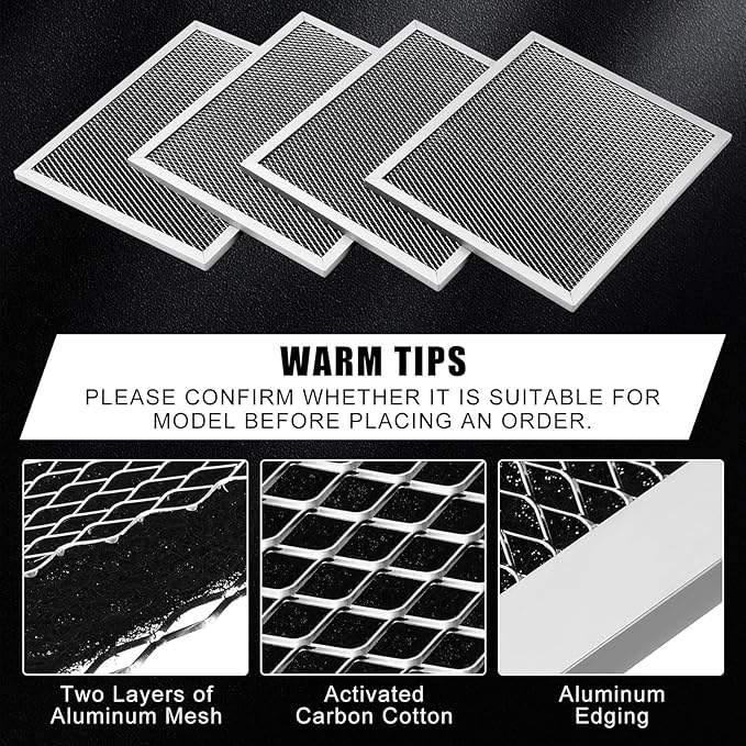 Baquler Range Hood Filter Compatible with Broan Nutone 97007696 Range Hood Replacement Filter Stove Vent Aluminum Mesh Charcoal for Kitchen Air(12 Pcs)