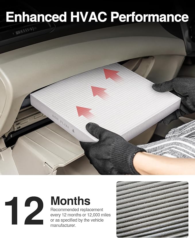 Puroma 2 Pack Cabin Air Filter with Multiple Fiber Layers Replacement for CP285, CF10285, Toyota Camry, RAV4, Highlander, Corolla, 4Runner, Tundra, Prius, Sienna, Lexus, Scion, Subaru, Jaguar