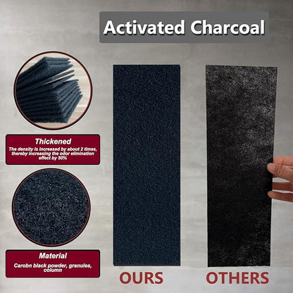 Carbon Filter 4" x 12" Activated Charcoal Air Vent Floor Heater Pre-Filter Sheet Work in Home Air Purifier, Register, Ceiling 4 x 12 Inch 6-Pack (Black) Hoctsom