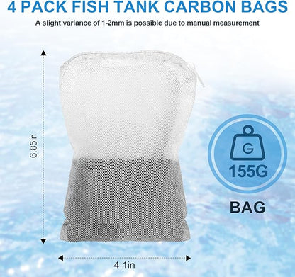 4 Pack Activated Carbon Inserts for AquaClear 70 Aquarium Filter,Carbon Media for Fluval Aqua Clear up to 70 Gallons Aquariums,Charcoal for Fish Tank Filter A1386