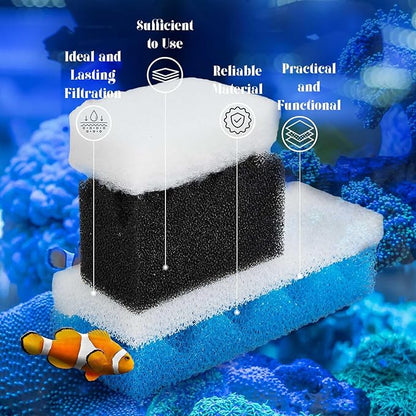 36 Pcs Aquarium Filter Media Kit Compatible with Fluval 306/307, Canister Maintenance Replacement Including 24 Bio Foam Pad, 2 500g Ceramic Rings, 2 Filter Bags, 6 Activated Carbon, 2 Grease