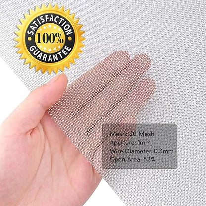 Valchoose Soft 304 Stainless Steel Mesh, 8 Pack Bendable Woven 8.3"X11.8"(213X302mm), 20 Mesh Non-Rusting, Wire Mesh Easy to Work, Non-Corrosive for DIY, Vent, Cage, Garden, Window (Plain Weave)