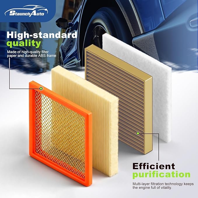 Engine & Cabin Air Filter for Silverado 1500 (2019-2026); Sierra 1500(2020-26); Suburban (2021-26); Tahoe (2021-26) Air filter for Car Replacement CF11966 84121217 Automotive Accessories