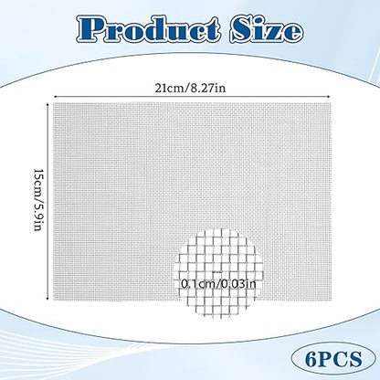 6 Pcs Stainless Steel Wire Mesh Sheet 20 Mesh Air Vent Fine Meshs 1mm Hole Woven Meshes Screen Metal Rodent Meshs Filter Panels for Vent Window Screen Meshes Cage Filter (21 X 15cm)