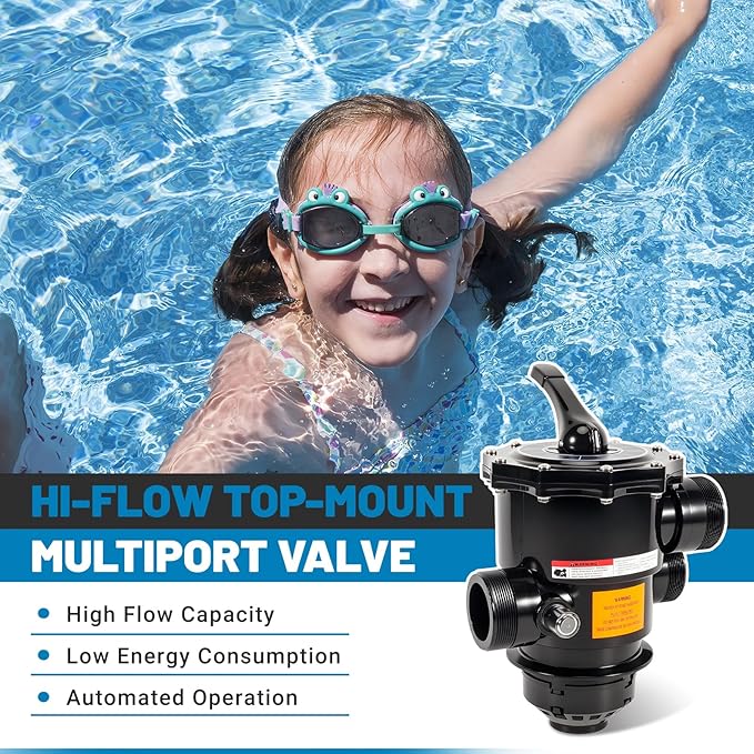 263085 Top Mount Multiport Valve Compatible with Pentair Tagelus Sand Filters,2“ 6-Positions Pool Filter Control Valve