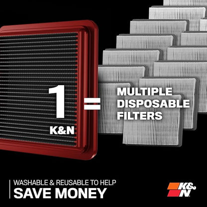 K&N Dryflow Lifetime Engine Air Filter: Washable, Replacement Filter:Compatible with 2002-2015 Toyota Mid-size Truck and SUV V6 (4-Runner, Tacoma, Hilux, Land Cruiser, Prado, FJ Cruiser), SA-2281