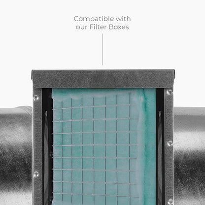 6 x 6 Inch Air Filter for 4 Inch Filter Box - Replacement Filter - W-Shaped EU3 Filtration Class, ISO Coarse 40% - Dust Collection, Lint Catcher/Trap, Air Filtration - Steel Wire Mesh