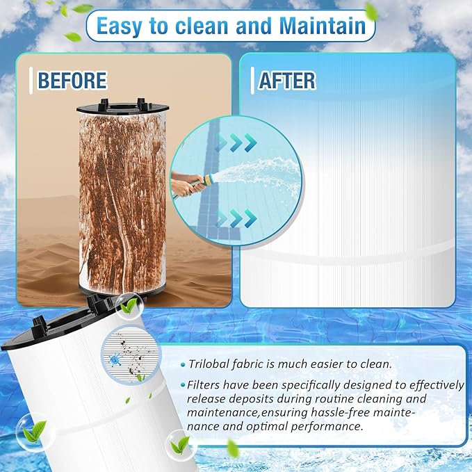 1 Pack 27002-0300S Pool Filter Replacement, Compatible with Sta-Rite 27002-0300S System 2 Modular Media PLM300 Pool and Spa D.E. Filter,300 ft² Filtration Area,2 Air Release Assemblies