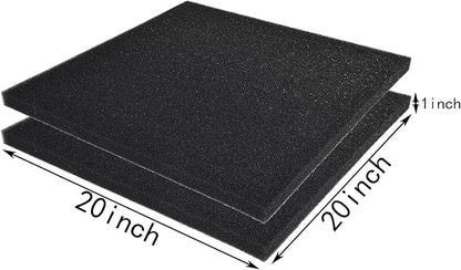 Hipanda 2 Pack Aquarium Bio Filter Sponge Pad 20"x20"x1",50PPI, Bio Filter Media Foam Pad Sponges, Cut-to-Size Open Cell Foam Sheet for Fish Tank