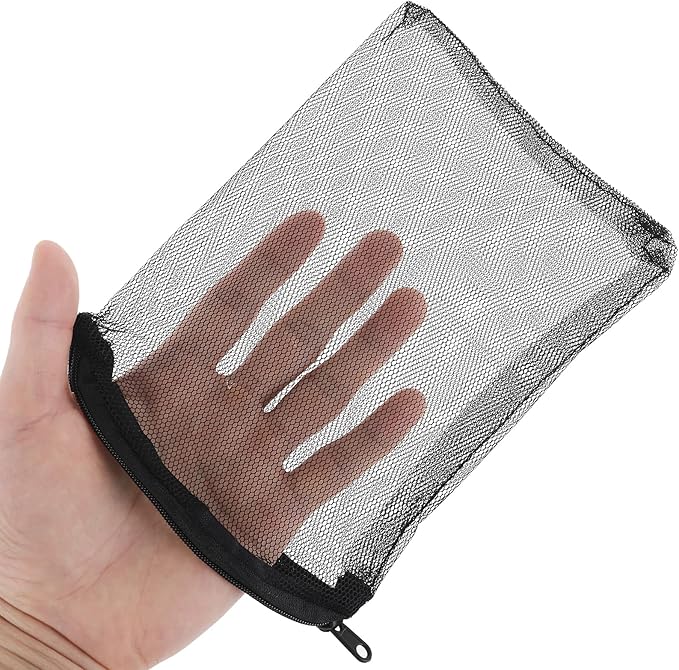 10Pcs Media Bags for Aquarium Fine Mesh Bag Aquarium Filter Media Bags with Plastic Zipper Suitable for Activated Carbon, Filter Stones, Ceramic Rings（Black）
