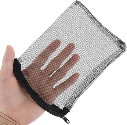 10Pcs Media Bags for Aquarium Fine Mesh Bag Aquarium Filter Media Bags with Plastic Zipper Suitable for Activated Carbon, Filter Stones, Ceramic Rings（Black）
