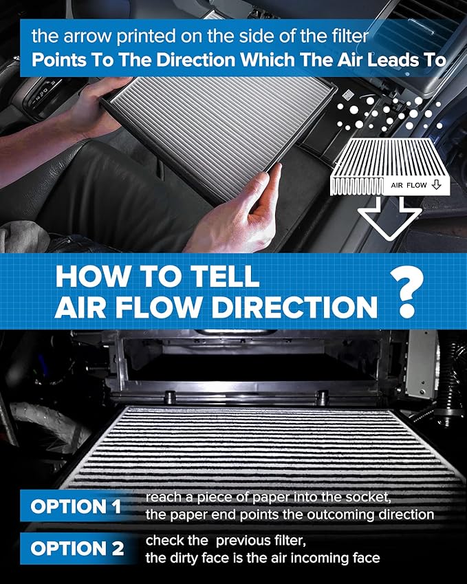 PHILTOP Cabin Air Filter, Replacement for Sonata 2006-2010, Santa Fe 2007-2009, Optima 2006-2010, Azera 2006-2008, Premium ACF059(CF10381) Cabin Filter with Activated Carbon, Filter Up Dust Pollen