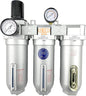 3/4" NPT SUPER DUTY Industrial Grade Filter Regulator Coalescing Desiccant Dryer System For Compressed Air Lines, Metal Bowls, Great For Paint Spray And Plasma Cutter (MANUAL DRAIN)