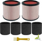 Fine Dust Replacement Filter for Vacmaster 5-20 Gallon/Hart Shop Vacuum 5-17 Gallon, Replaces Hart VCFS 3701 Filter/VCFF Filter, Fits most Shop-Vac/Craftsman Vacuum, with 2x Wet Foam Sleeve