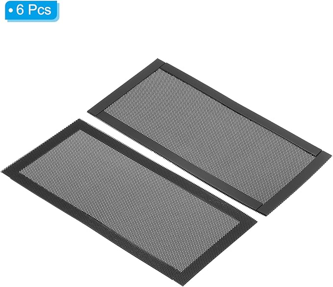 PATIKIL 4"x8" Magnetic Vent Cover, 6 Pack Floor Wall Air Registers Cover Strong Magnet Vent Screen Mesh for Blocking Hair Dust Debris, Black