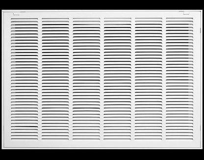 30" X 24 Steel Return Air Filter Grille for 1" Filter - Removable Frame - HVAC Duct Cover - Flat Stamped Face - White [Outer Dimensions: 32.5 X 25.75]