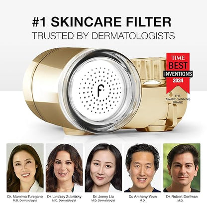 Filterbaby Skincare Filter 2.0, Bathroom Sink Filter Faucet for Men and Women’s Skin Care, 99.9% Chlorine Removal – 0.000001 mm Carbon Fiber, Clinically Tested, Skin Hydration in 2 Weeks (Shiny Gold)