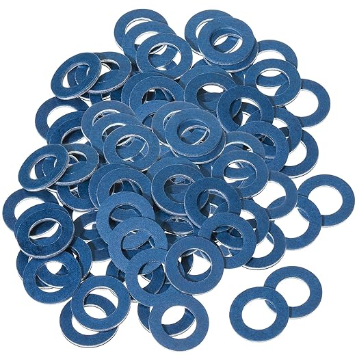 Mudder 200 Pieces Aluminum Engine Transmission Fluid Oil Crush Washers Drain Plug Gaskets, Compatible with Toyota, Scion Part 90430-12031