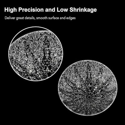 Clear Pro 3D Printer Resin, Glass-Like Ultra High Transparency, Non-Yellowing & Non-Brittle, High Precision 405nm UV Curing Resin for LCD/DLP 3D Printing (Clear, 500g)