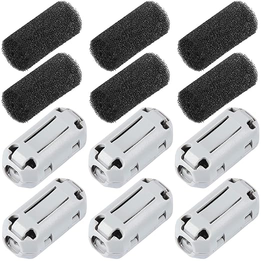 Outus 6 Pcs 3D Printer 1.75 Filament Filters, Cleaning Filament Cleaner Dust Filter Blocks Flame Resistant Rubber Foam Wiped Off Debris for Pla ABS Petg or Other Printing, Gray