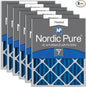 Nordic Pure 16x20x4 (Actual Size: 15 1/2 x 19 1/2 x 3 5/8) Pleated MERV 7 Air Filters 6 Pack