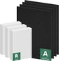 Improvedhand HPA300 HEPA Filter Replacement for Honeywell Air Purifier HPA304 HPA3300b HPA5300 HPA5350 HPA8350 HPA300VP, Compared to HRF-R3 (3 True HEPA R Filters and 4 A Pre-Cut Carbon Pre-Filters)