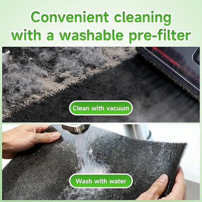 4 Packs KJ190L Replacement Filter Compatible with MOOKA KJ190L Air Cleaner Purifier For Home Large Room 2000 Ft², 4 HEPA Filters and 4 Washable PreFilters