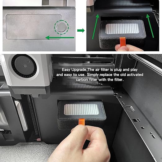 2PCS 13 Activated Carbon Air Filter Replacement for Lab X1 P1 Series 3D Printers with Dual Filtration for Nanoparticles VOCs Odors