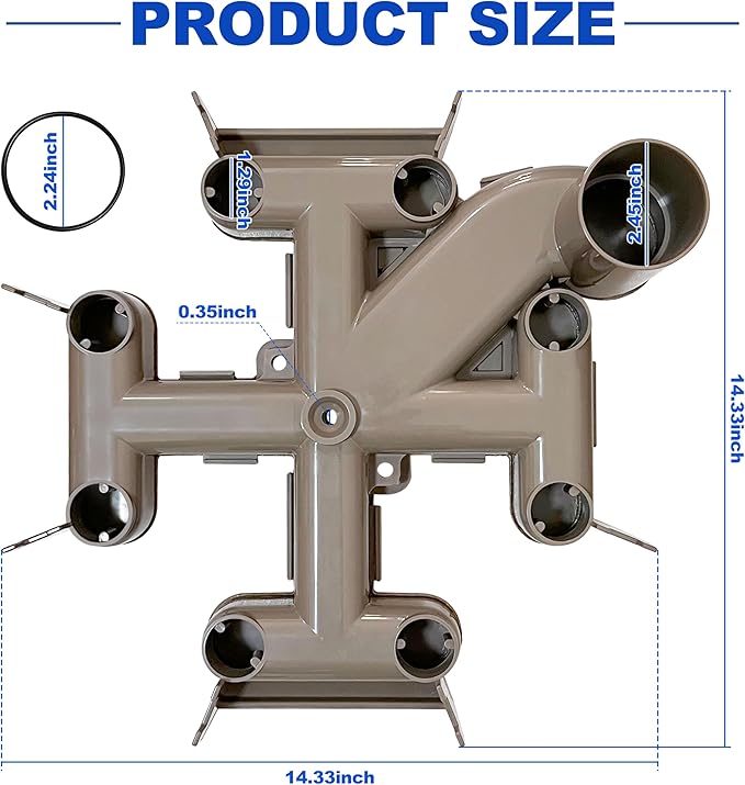 DEX2400C Filter Top Manifold Replacement for Hayward Pro-Grid DE2420, DE3620, DE4820, DE6020, DE7220 DE Filters and Micro-Clear DE2400, DE3600, DE4800, DE6000 DE Filters with Air Relief