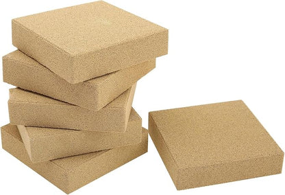 RealPlus Aquarium Filter Media Bio Ceramic Brick Bio Filter Media for Marine and Freshwater Aquarium Canister Filter Pond Fish Tank, 6 Pack (4" x 4" x 1")