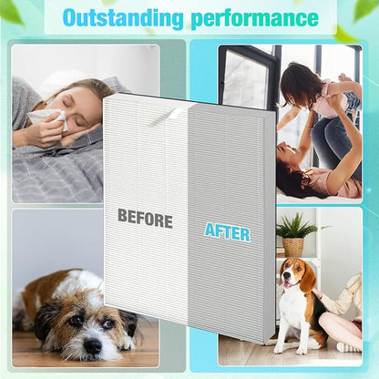 4 Pack Upgraded Air 108 Filter Replacement, Compatible with Oreck AirInstinct 75, 100, 108, 150, 200 Air Purifiers, Includes 4 Filters and 8 Carbon Fiber Pre-Filters