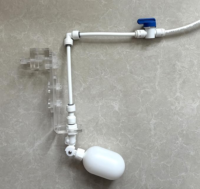 NSF 1/4" inch Water Line Power-Free Auto-Top-Off System with Float Valve, Vacuum Flow Regulator Automatic Water Level Controller for Marine Aquariums.