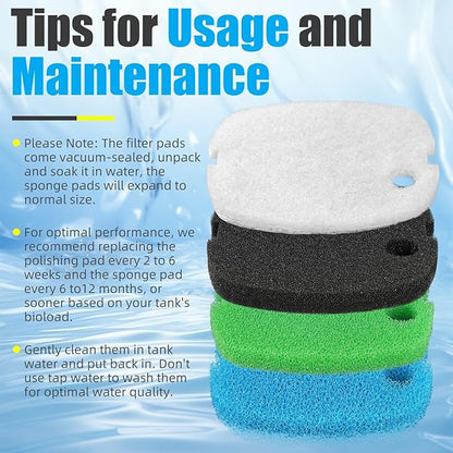 AQUANEAT Replacement Canister Filter Pads Compatible with SUNSUN HW-302 Aquarium Filter Media Sponge Floss 16pcs