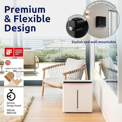 Rabbit Air, A3 SPA-1000N Air Purifiers for Home, Ultra Quiet HEPA Air Purifier- Wall Mountable Air Purifiers for Home Large Room, Allergies, Dust, Mold, Smoke & VOCs(White, Asthma & Allergy Friendly)