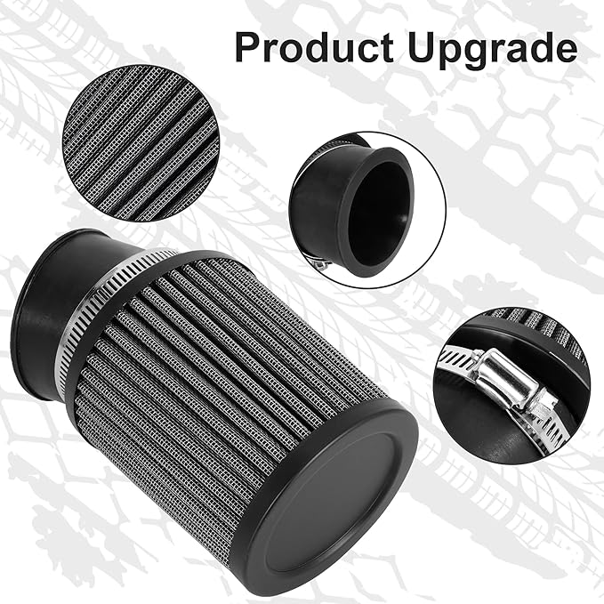 High Performance Upgraded 62mm Air Filter Adapter Intake and Spark Plug Kit for Predator 212cc 6.5Hp Baja MB165 & MB200 BK200 BT200X RT200 Mini Bike Go Kart Black