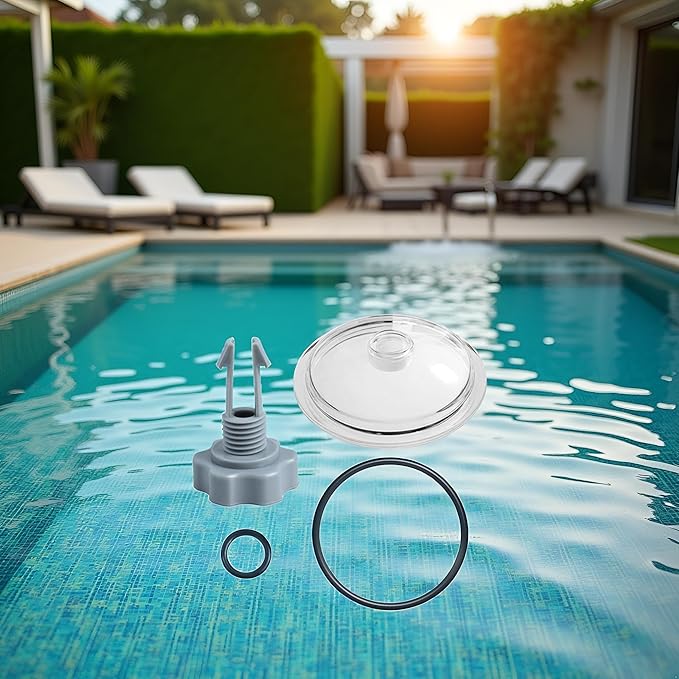 SF80110-1 Leaf Trap Cover Lid,Pool Leaf Trap Cover Lid,O-Ring & Valve,Fit for Intex 12 Inch (Pump Flow Rate: 2,100 GPH) Sand Filter Pump,NOT Fit for Intex 14&16 Inch,Sand Filter Pump Replacement Parts