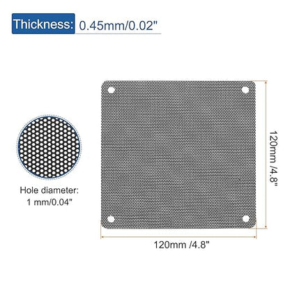 MECCANIXITY 10PCS PC Dust Filter, 120mmx120mm PVC Computer Case Cooler Dustproof Mesh Cover Fan Grills for Computer Chassis Speaker, Black