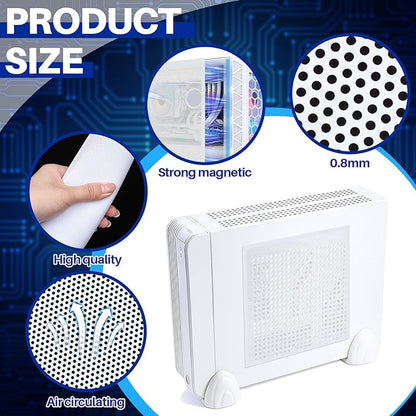 Woanger 1 Pcs 1000 x 300 mm DIY PC Case Dust Filter PC Fan Mesh Filter Air Vent Covers PVC Dustproof Cover with Magnetic Sticker for Computer Chassis Speaker and More, 0.03 Inch Hole