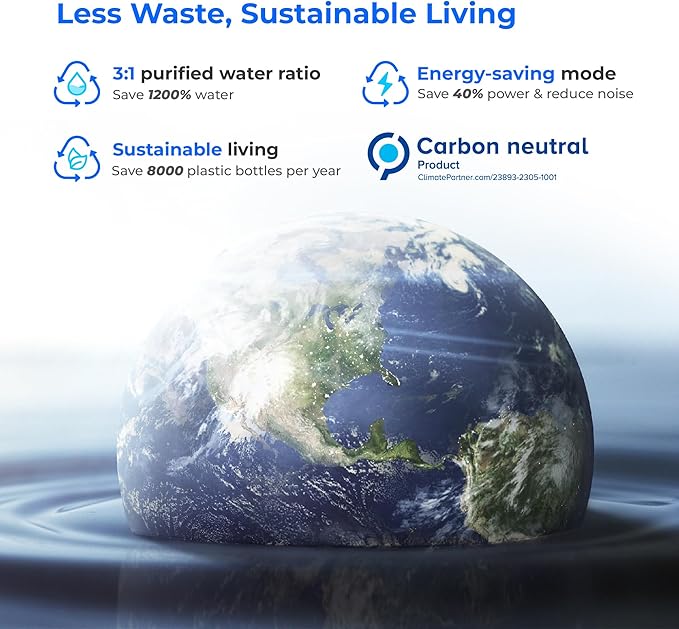 Waterdrop X16-Alkaline Tankless Reverse Osmosis System, NSF/ANSI 42&58&372 Certified, 1600 GPD RO Filter System, 11-Stage Filtration, UnderSink, 3:1 Pure to Drain, Alkaline Mineral pH+, BPA Free