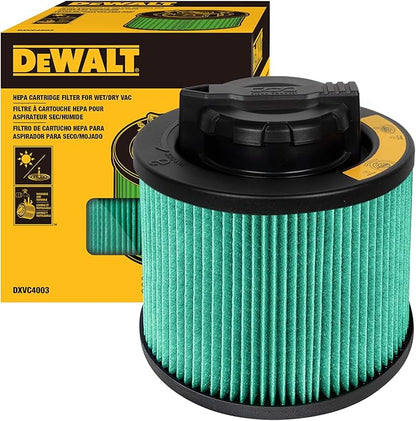 DEWALT Shop Vac Filter, HEPA Vacuum Filter Replacement DXVC4003, Shopvac Filter Washable and Reusable, Fit for Dewalt Wet and Dry Vacuums DXV04T, DXV05P, DXV05P-QT, DXV05S, DXV06G, DXV06PL,DXV08S