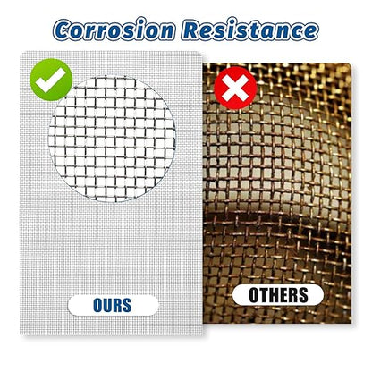 6 Pack 8.27 x 5.9 Inch Stainless Steel Wire Mesh Screen, 20 Mesh Woven Metal Wire Net for DIY Projects, Vent, Cage, Garden, Window, Easy to Cut and Resistant to Rust, Prevents Rodents from Enter