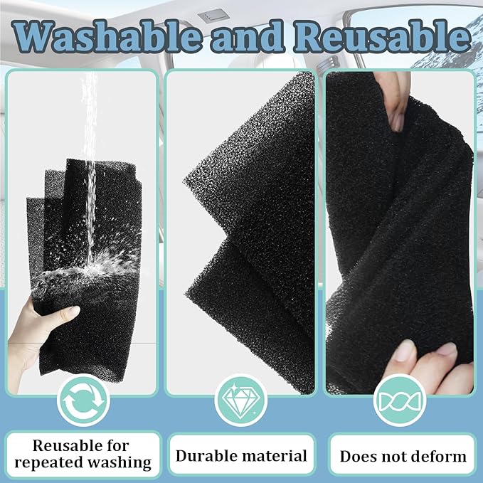 30 PPI Sponge Filter, Foam Filter Replacement, Universal Air Filter Sheet,Size 24" x 12" x 3/8", Perfect for Cutting and Fitting Purifier, Aquarium, Fish Tank, Air Conditioner