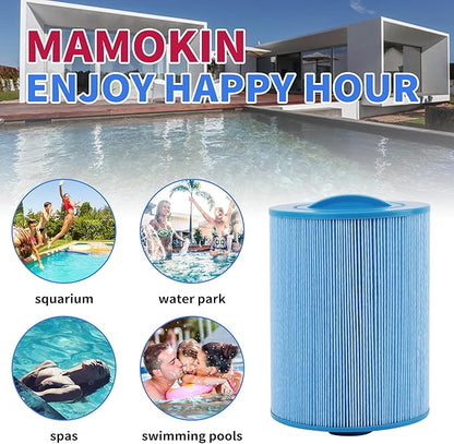PWW50P3-M Spa Filter, Replaces Unicel 6CH-940RA，Filbur FC-0359M, 817-0050, 25252, 03FIL1400, PWW50P3-M(1 1/2" Coarse Thread),45 sq.ft Screw in Hot Tub Filter,L x OD:7 5/8"x 6" 2 Pack