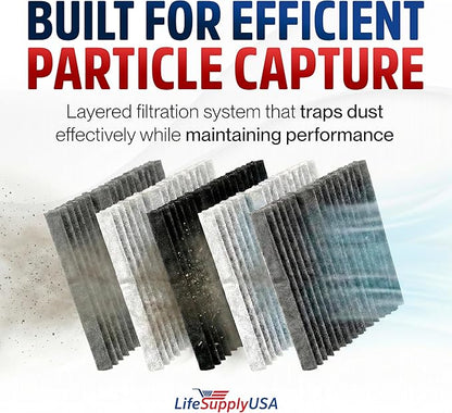 Premium Cabin Air Filter Replacement CP134 (CF10134) with Activated Carbon Washable/Reusable Compatible with Honda & Acura Vehicles by LifeSupplyUSA