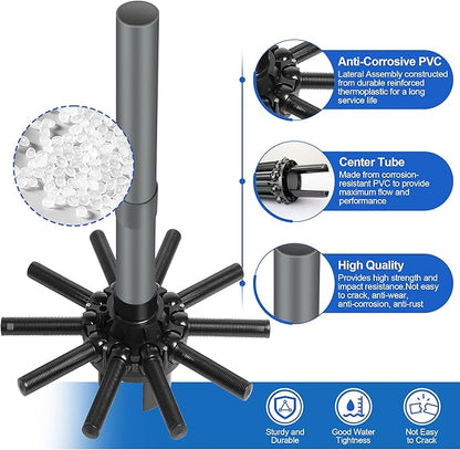 SX180DA Pool Filter Parts Lateral Assembly with Center Pipe Compatible with Hayward Pro Sand Filter Series S180T S210T1580 Series, Spa Pool Sand Filter Threaded Lateral Replacement Parts