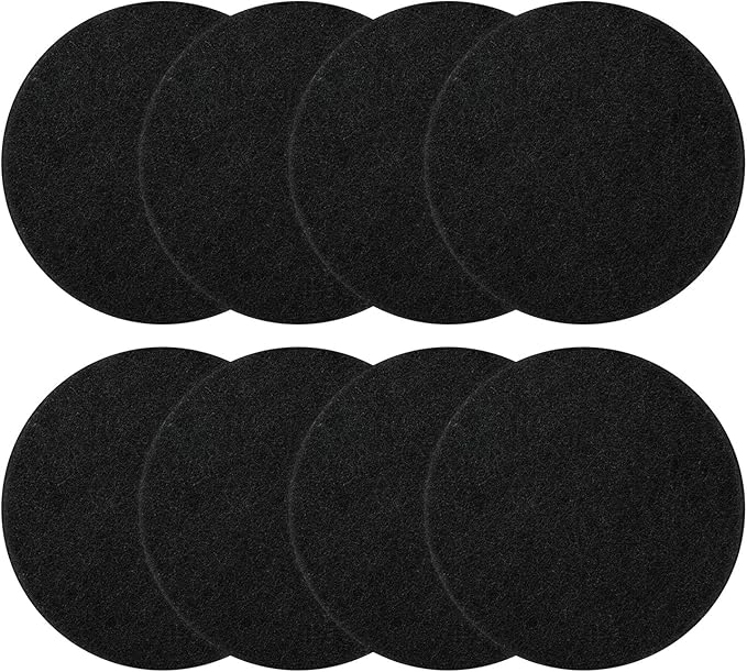 Compost Bin Charcoal Filters Replacement - 8 Pack 6.7 Inch Round Activated Charcoal Filters, Fits Most Countertop Compost Pail