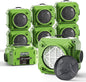 AlorAir CleanShield HEPA 550 - Heavy Duty Commercial Air Scrubber HEPA Filter System, 25' Power Cord with Lighted End and Roto-Molded Unbreakable Housing Air Cleaner, cETL Listed, Green (Pack of 8)